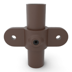 Buiskoppeling Dubbel oogdeel in 1 lijn - vintage bruin-B / 26,9 mm